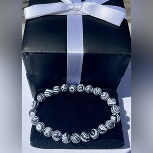 BOGO FREE Beautiful Zebra Jasper Beaded Bracelet 🦓❤️